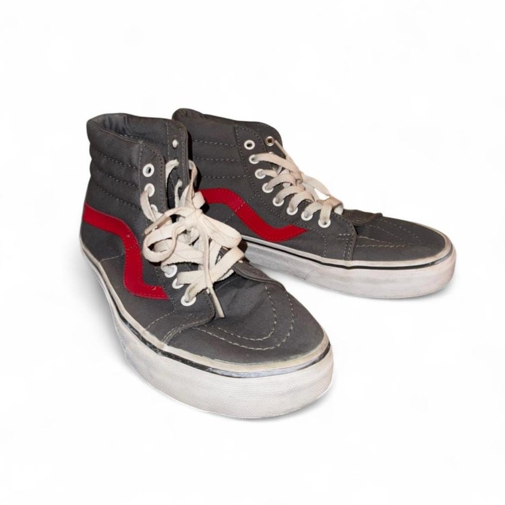 Vans Charcoal and Crimson High-Top Sneakers